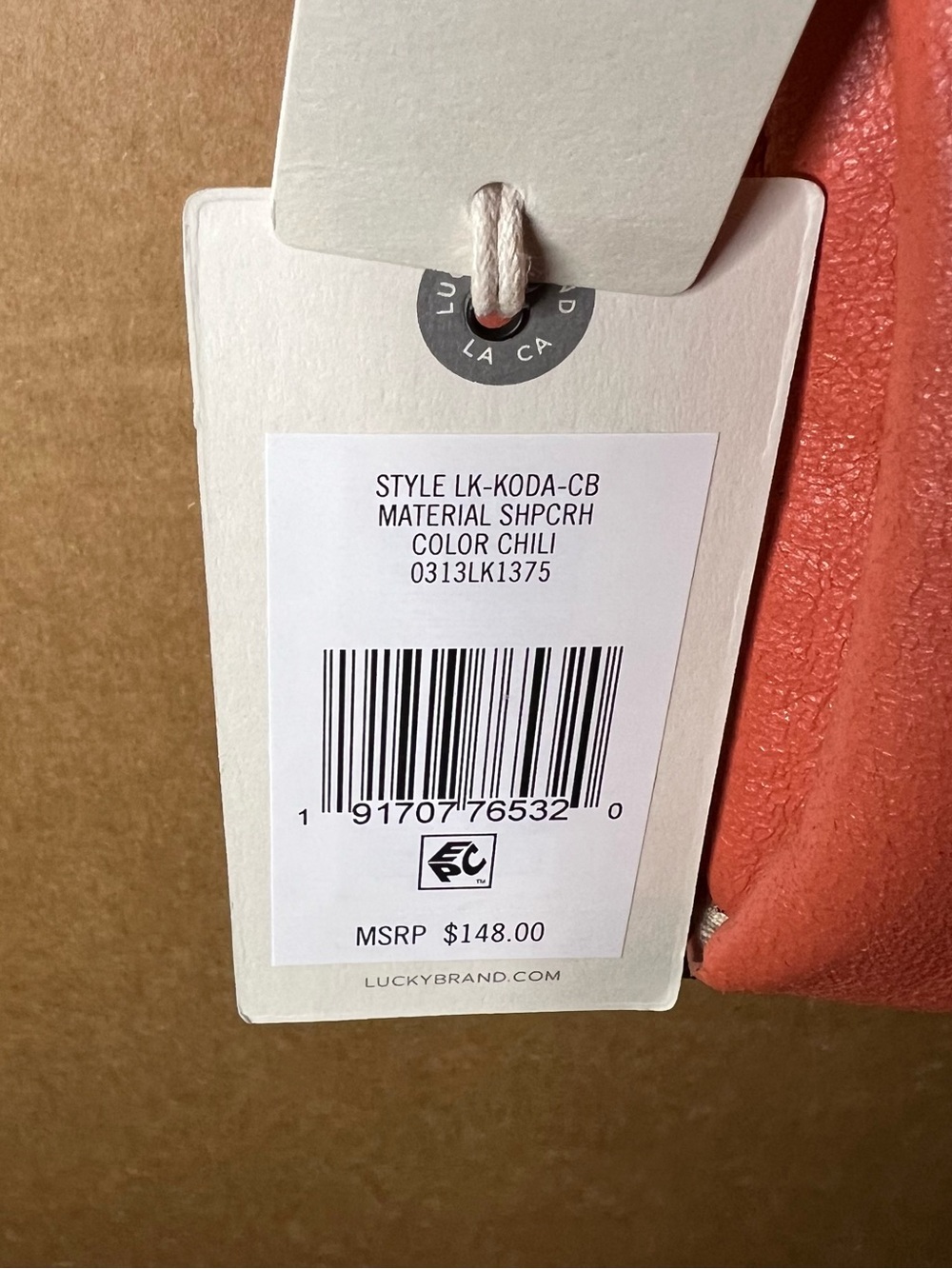 NEW Lucky Brand Coral Leather Crossbody Bag with Adjustable Strap - Picture 6 of 6